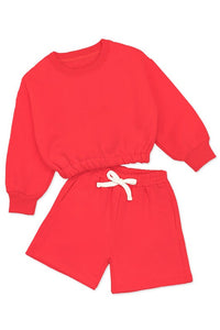 Red Toddler's 2 pc Short Jog Set