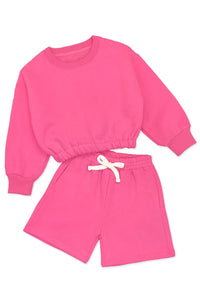 Bright Pink Toddler's 2 pc Short Jog Set