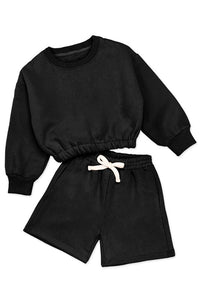 Black Toddler's 2 pc Short Jog Set