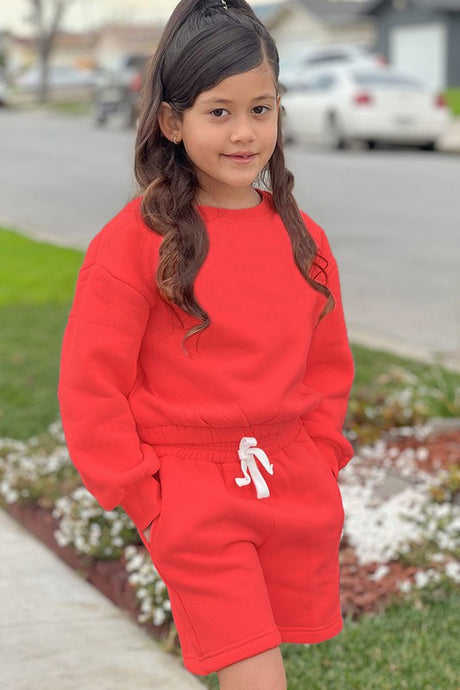 Red Toddler's 2 pc Short Jog Set