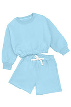 Light Blue Toddler's 2 pc Short Jog Set