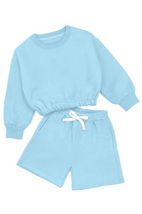 Light Blue Toddler's 2 pc Short Jog Set