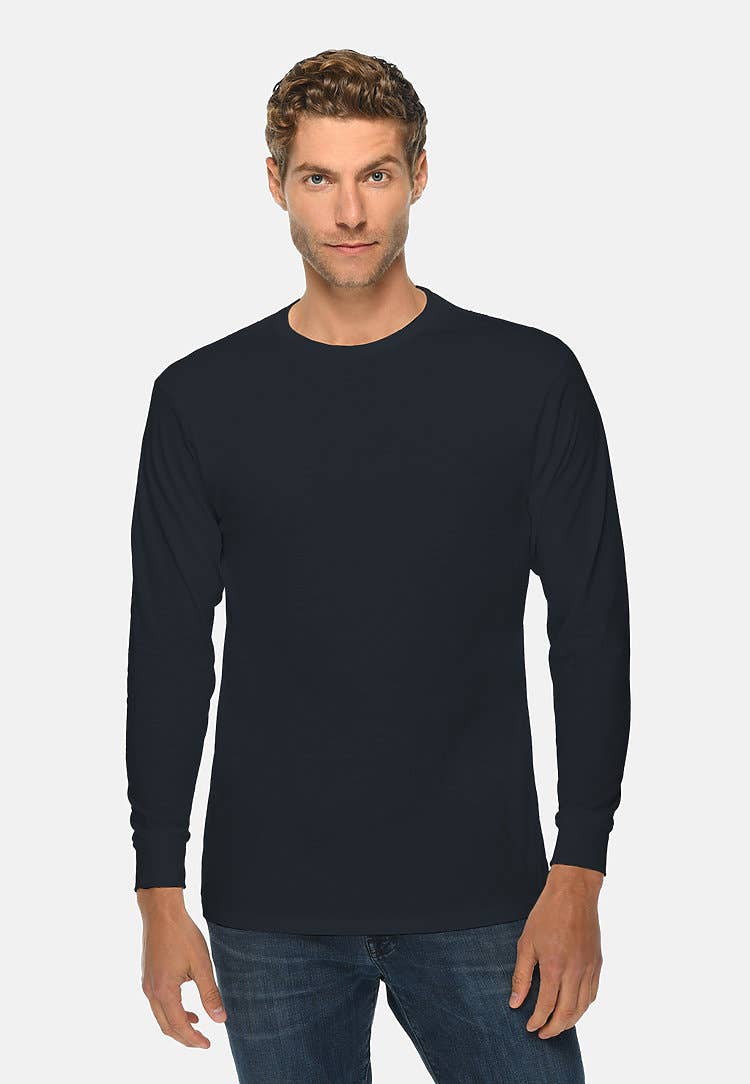 Black Long Sleeve Crewneck Tee - 2XL-3XL