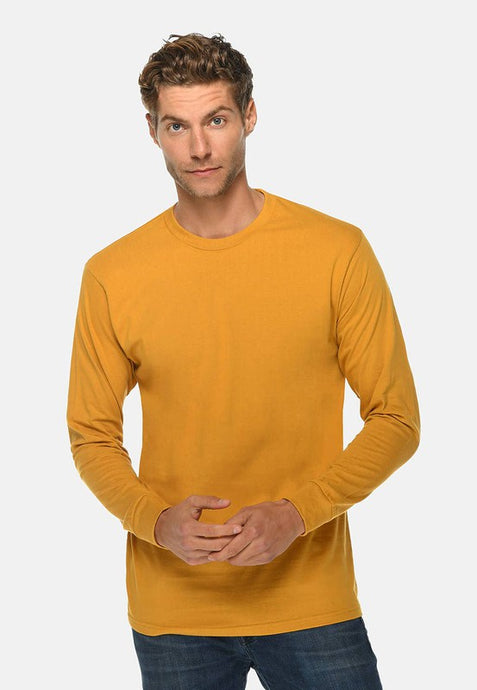 Mustard Long Sleeve Crewneck Tee - 2XL-3XL