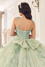 Sage Layered Tulle Ball Gown