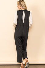 Black French Terry Front Pocket Detailed Jumper Jumpsuit