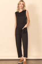 Black French Terry Front Pocket Detailed Jumper Jumpsuit