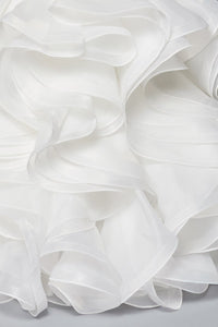 White Spaghetti Strap V Neck Mermaid Wedding Gown