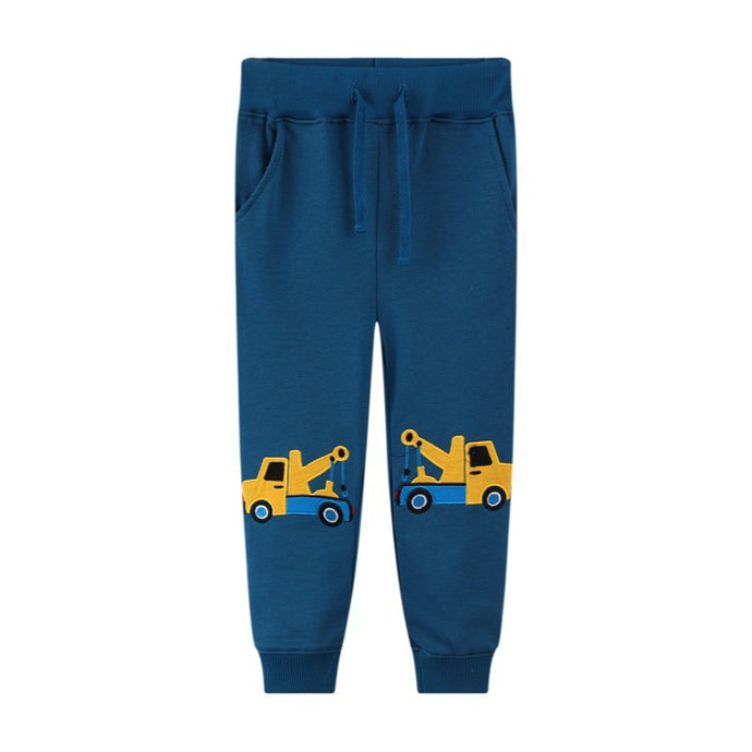 Blue Boy's Automobile Print Sweatpants