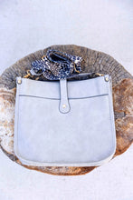 Gray Leopard Strap Crossbody Bag
