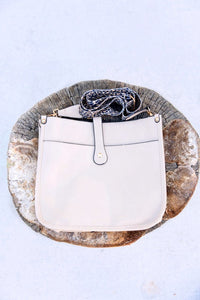 Bone Leopard Strap Crossbody Bag