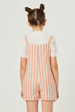 Blush Girls Striped Button Detail Tie Knot Romper