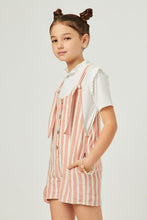 Blush Girls Striped Button Detail Tie Knot Romper