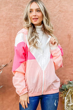 Pink Color Block Windbreaker Jacket
