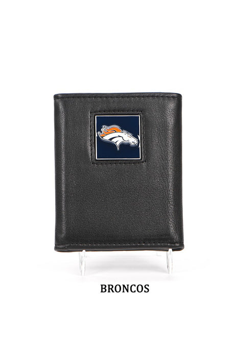 Broncos NFL Leather Tri-Fold Wallet