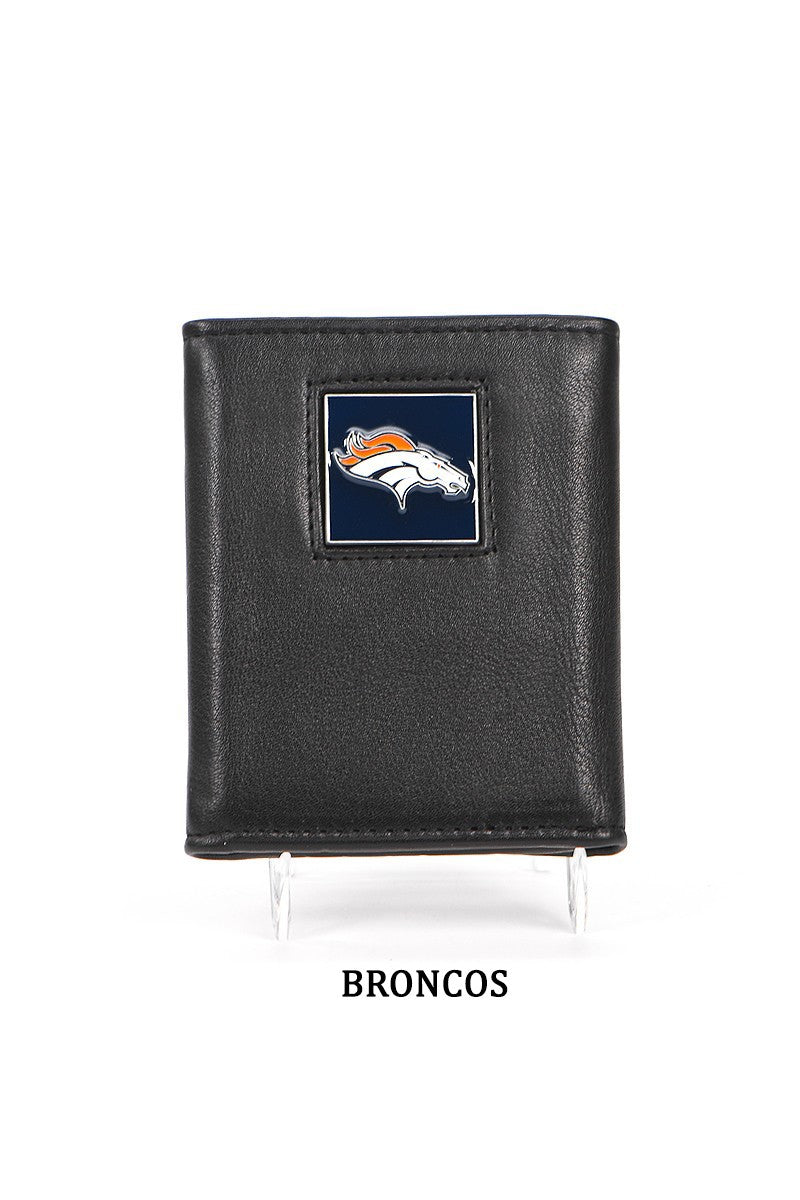 Broncos NFL Leather Tri-Fold Wallet