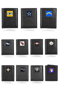 Steelers NFL Leather Tri-Fold Wallet