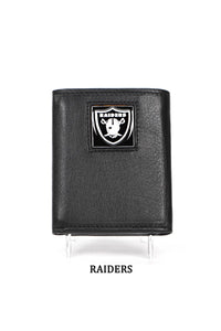 Raiders NFL Leather Tri-Fold Wallet