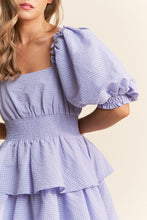 Lavender Square Neckline Ruffle Tiered Maxi Dress