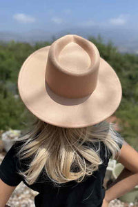 Camel Flat Brim Fedora Fashion Hat For Kids