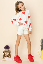 Ivory/Red Bow Detail V Neck Floral Slub Top