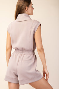 Lt Mocha Modal Scuba Luxe Sleeveless Romper
