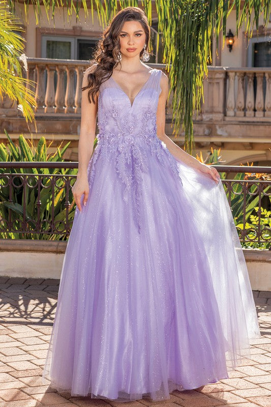 Lilac 3D Floral Applique A Line Dress Aquarius Brand Lilac 3D Floral Applique A Line Dress Aquarius Brand