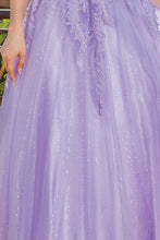 Lilac 3D Floral Applique A Line Dress