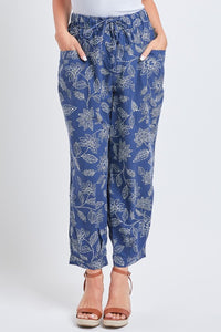 Bandana Missy Linen Jogger Pant With Pleated Hem
