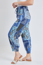Denim Patch Missy Linen Jogger Pant With Pleated Hem