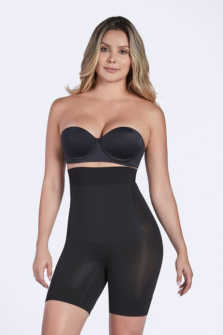 Black High Waist Thermal Shorts