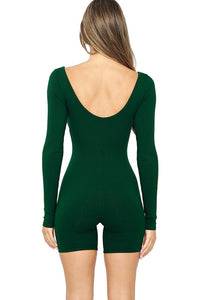 Hunter Green Snatched Long Sleeve Jumpsuit