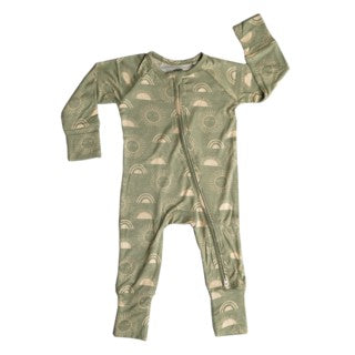 Celestial Sun Bamboo Convertible Foot Baby Pajama