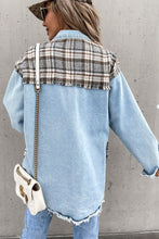 Denim and Checker Contrast Shirt Jacket