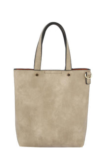 Stone Textured Tote Bag With Pattern Strap