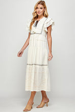 Natural Trim Detailed Midi Dress