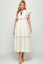 Natural Trim Detailed Midi Dress