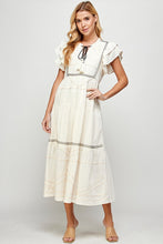 Natural Trim Detailed Midi Dress