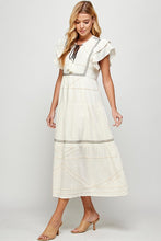 Natural Trim Detailed Midi Dress