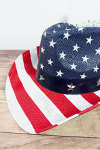 White/Red American Flag Summer Western Cowboy Hat