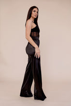 Black Pants The Desires Satin Stretch High Waisted Pants