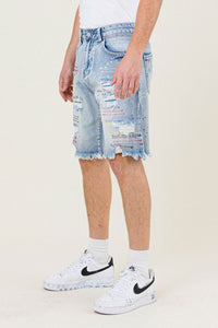 Light Sand Tint Color Stitch Denim Surfer Shorts