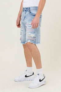 Light Sand Tint Color Stitch Denim Surfer Shorts