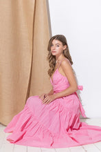 Pink Sling Neck Comfortable Long Dress