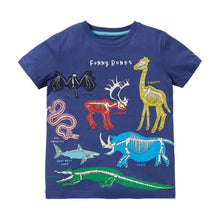 Blue Boys Glow In The Dark Animal Skeleton Tee