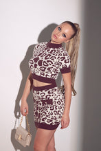 Ivory/Brown Animal Print 2 PC Knit Set