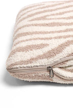 Beige 2 In 1 Zebra Print Throw Blanket & Pillow