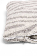 Gray 2 In 1 Zebra Print Throw Blanket & Pillow