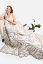 Gray 2 In 1 Zebra Print Throw Blanket & Pillow