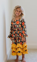 3 Ruffle Mustard Floral Dress